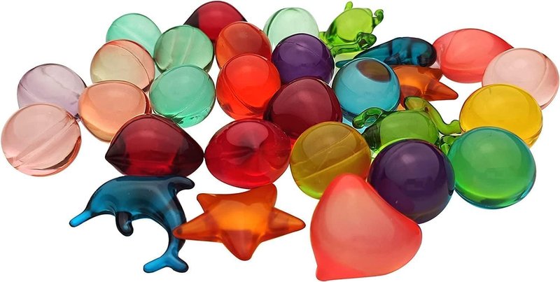 30 pcs Bottle Bath Oil Beads - Natural Plant Based Bath Pearl Beads - Spa Essential Oil Shower Moisturizing Beads - Mixed Colors & Round, Love, Animals Shape