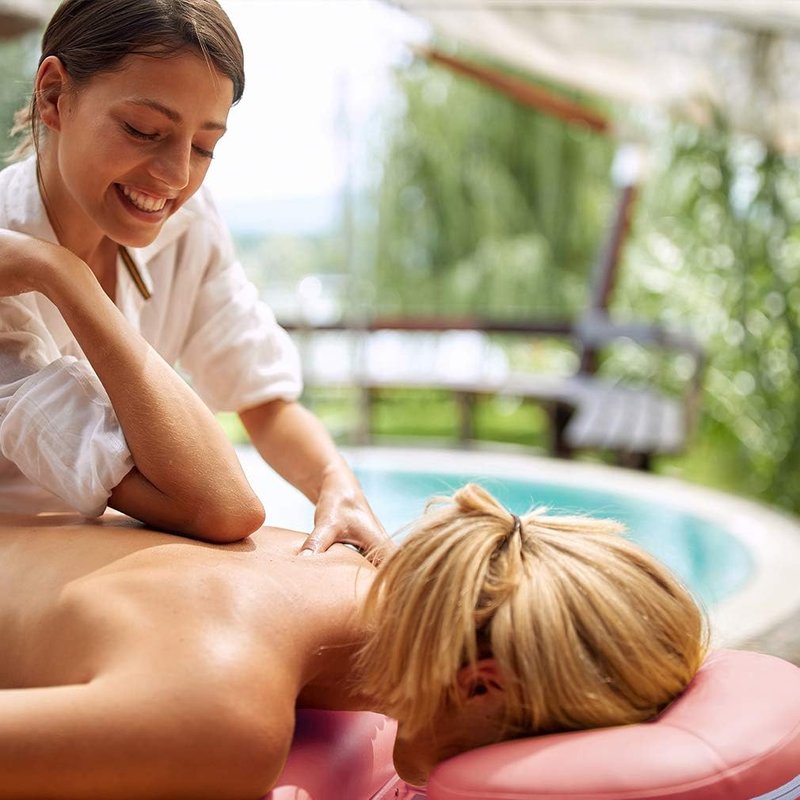 Portable Massage Table - 28 Inch Wide, Height Adjustable Spa Bed | Ideal for Facial, Tattoo & Foot Massage