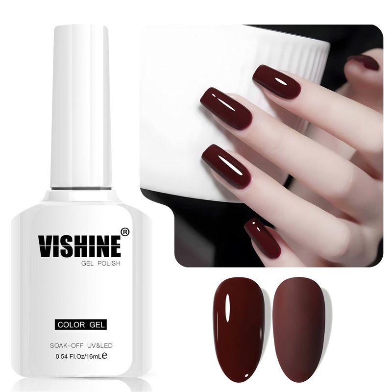 Dark Red Gel Nail Polish - 16ml Soak-Off UV LED for DIY Nail Art | Vintage Red Shade L350