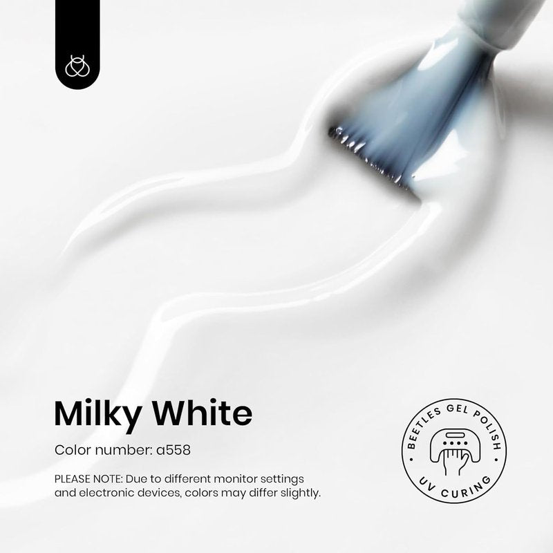 Beetles Milky White Gel Nail Polish - 15ml Sheer Translucent Neutral Jelly Base for DIY Manicure | Perfect for French Nail Art