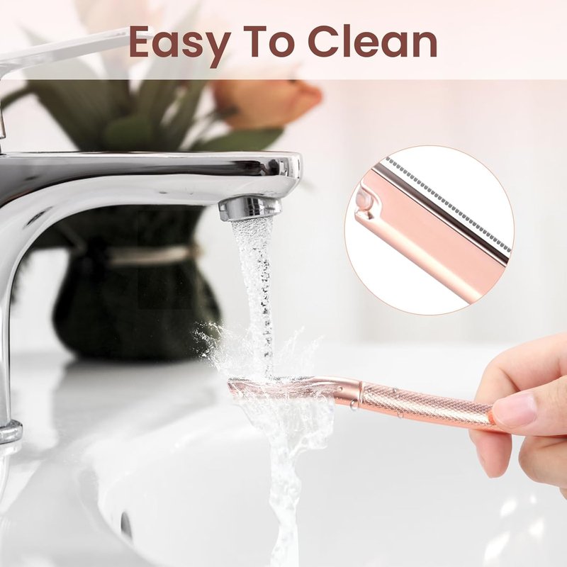 AIBRIT PRO Dermaplaning Tool - Professional Facial Razor for Peach Fuzz & Eyebrows | 12 Replaceable Blades, Silver