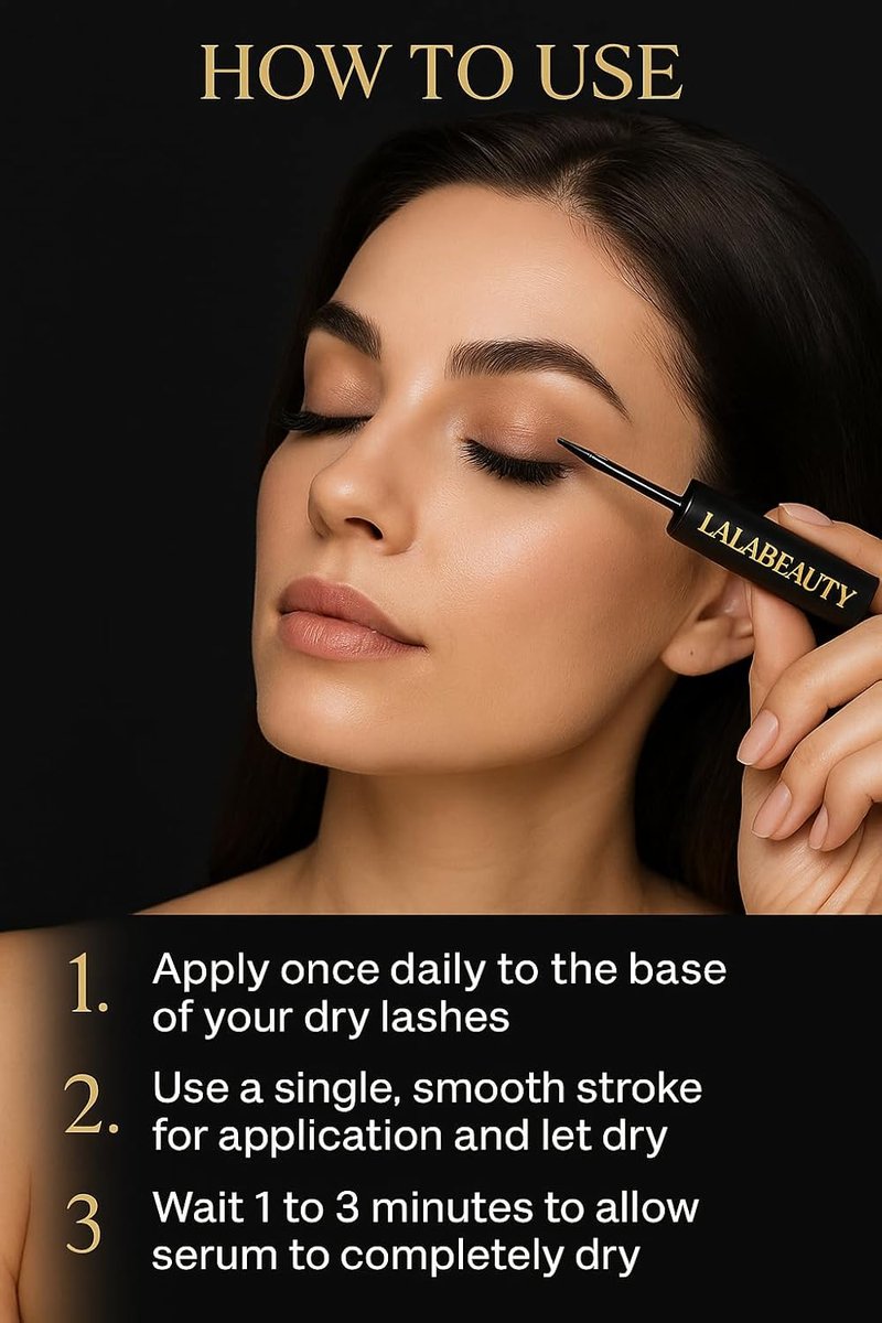 LalaBeautyCo Lash Growth Serum - Longer, Thicker, Fuller Lashes | Peptide & Biotin Formula, Ophthalmologist Tested