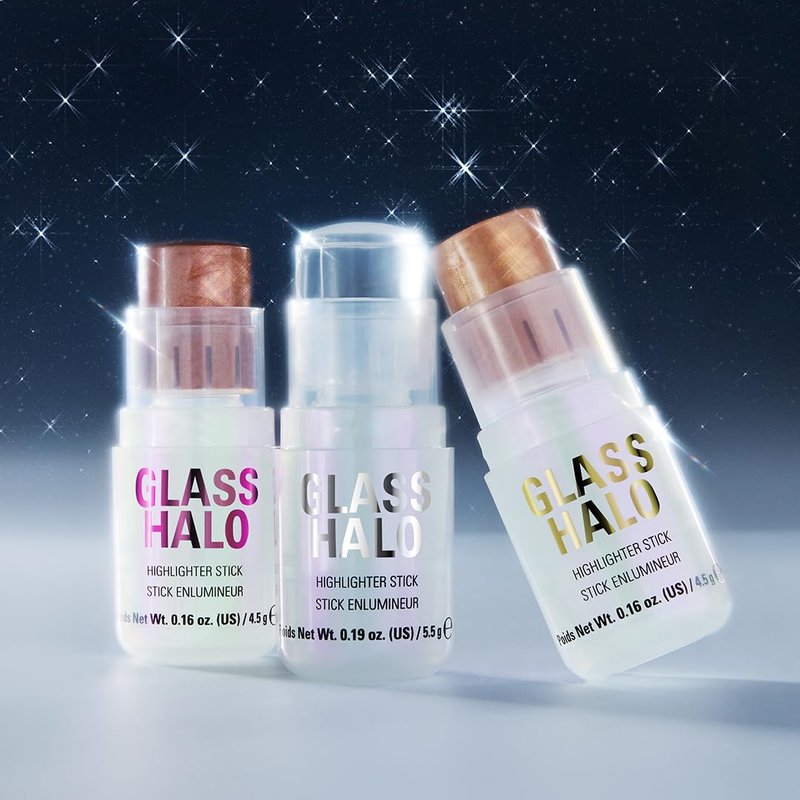 Revolution Glass Halo Highlighter Stick - Cream Formula for Dewy Radiant Glow | Travel-Friendly, 0.16 oz