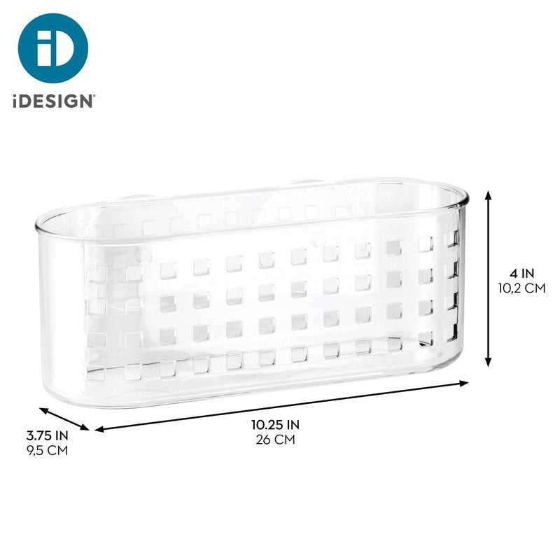 iDesign Hanging Suction Shower Caddy Basket for Bathroom Storage - Clear - Made in USA