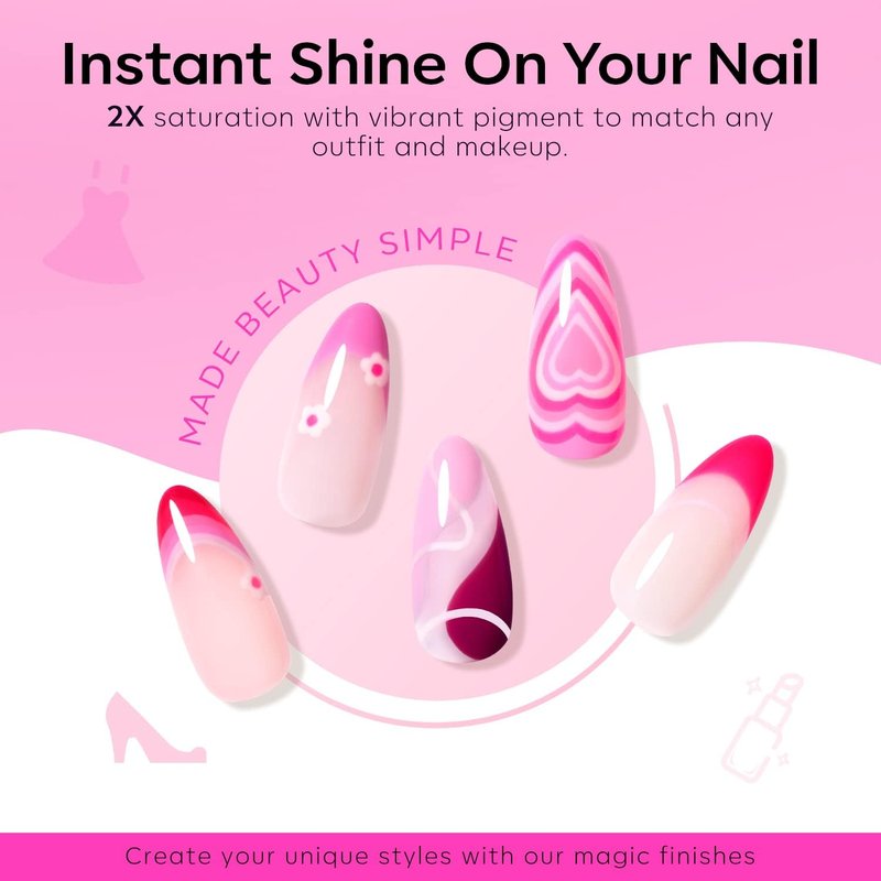 modelones Pink Gel Nail Polish Set- 6 Colors 2026 Summer Spring Pastel Hot Pink Tones Neon Milk Pink White Gel Polish Magenta Light Soft to Dark LED Nail Art for Nail Lovers Gift DIY Starter Kit