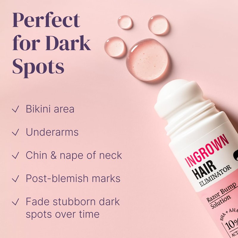 Razor Bump Stopper | Ingrown Hair Treatment with Dark Spot Remover - Salicylic Acid Solution for Bikini Area
