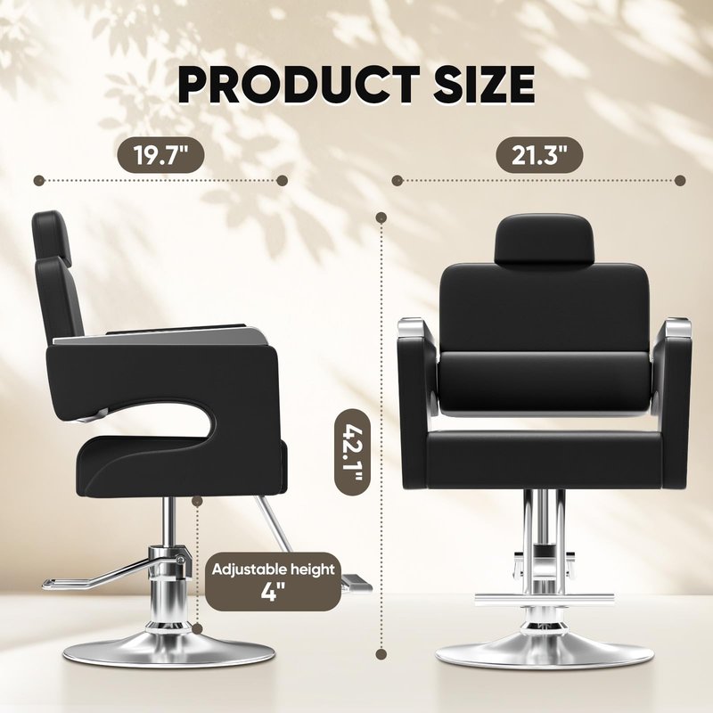 Cuute Salon Chair for Hair Stylist, Barber Chair with Heavy Duty Hydraulic Pump, Stylist Chair for Barbershop 360 Degrees Rolling Swivel Spa Beauty Equipment for Hair Stylist