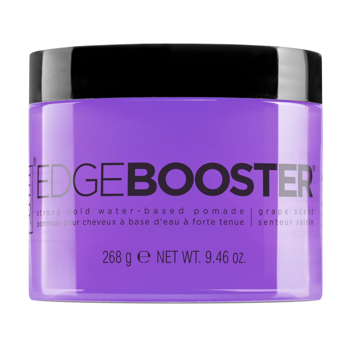 Style Factor EDGE BOOSTER Strong Hold Water-Based Pomade | Formulated with Argan Oil for Moisture & High Shine | Long Lasting Edge Control Gel | Grape, 9.46 oz