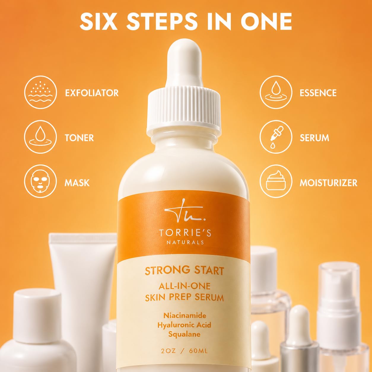All-in-One Glow Serum for Face – Hydrating Milky Serum with Niacinamide & Hyaluronic Acid for Dewy, Plump, Glowing Skin – 2 oz