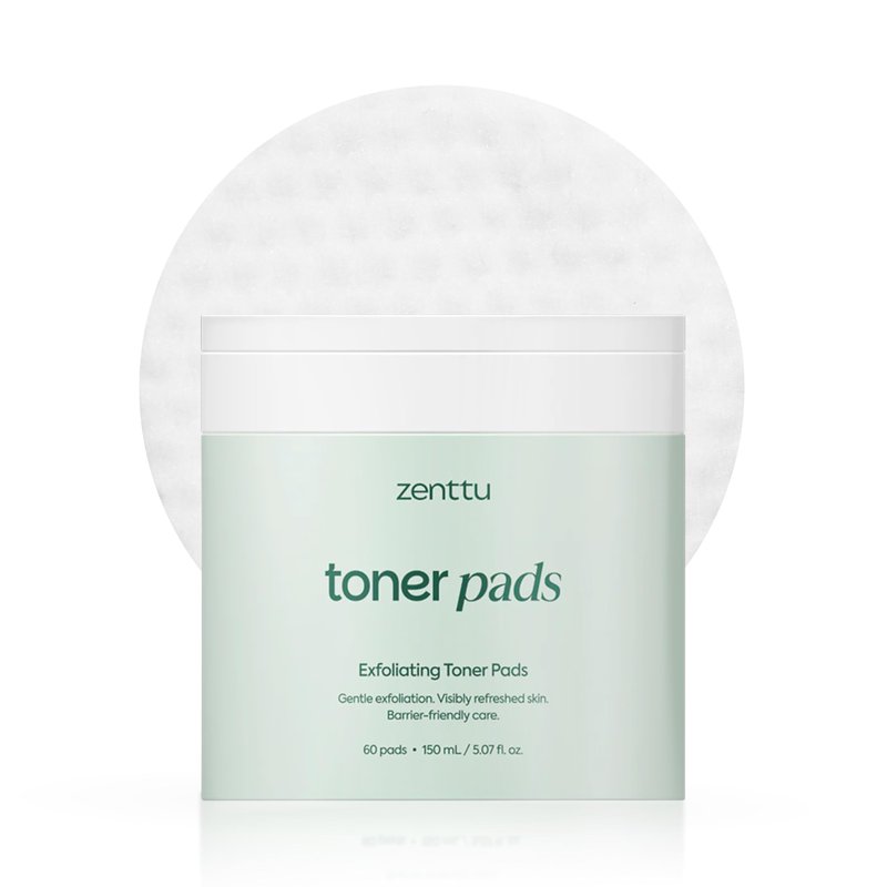 ZENTTU Korean Toner Pads for Pore Refining and Texture Smoothing with LHA and Ferments, Gentle Exfoliating Pads for Face Oil Balance | 60 Count