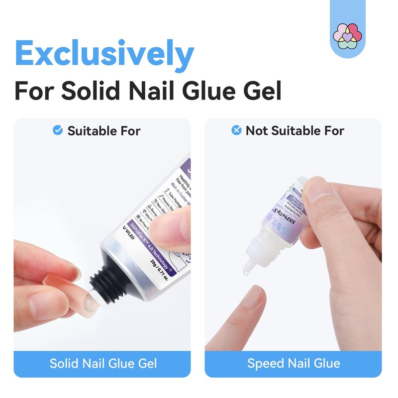 SAVILAND Solid Nail Glue Remover Pen: 10s Quick Press On Nail Remover with Vitamin E Castor Oil Click & Remove Nail Glue Remover for Press on Nails Fake Nails Solid Glue Gel, Alcohol Free Acetone Free