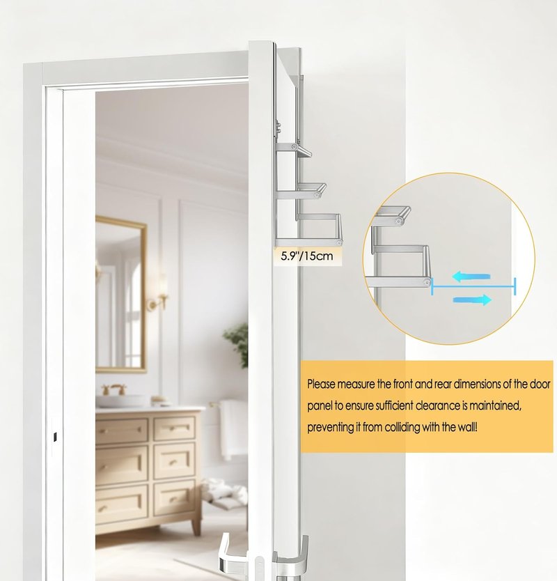 Over The Door Towel Rack - 16-Inch Stainless Steel Towel Holder | 3-Tier Brushed Nickel Design for Bathroom Storage