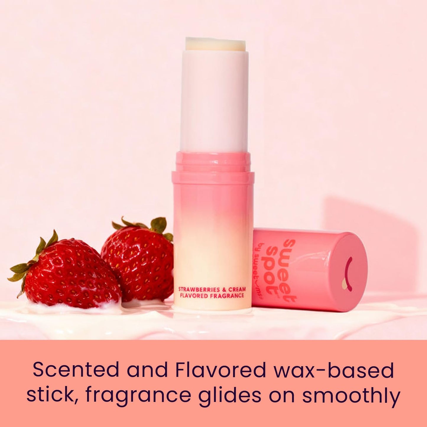SweetSpot Solid Perfume Stick - Portable Long-Lasting Fragrance | Strawberries & Cream, Natural Ingredients