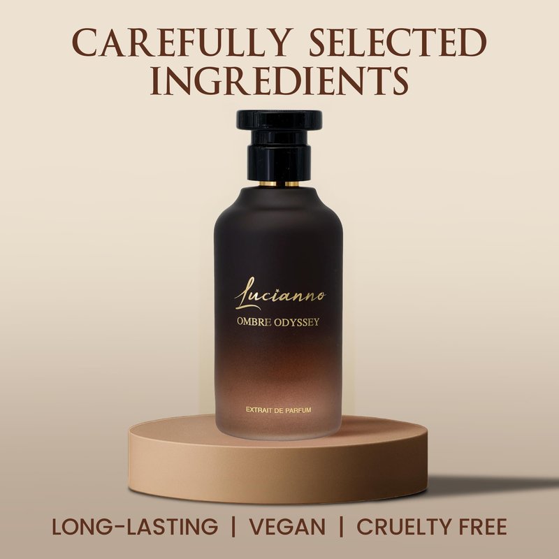 Lucianno Ombre Odyssey 100mL Extrait De Parfum, Long Lasting Perfume for Men & Women, Aromatic Aquatic Fragrance with Oud, Saffron, & Amber Notes, Luxury Gift for Men & Women