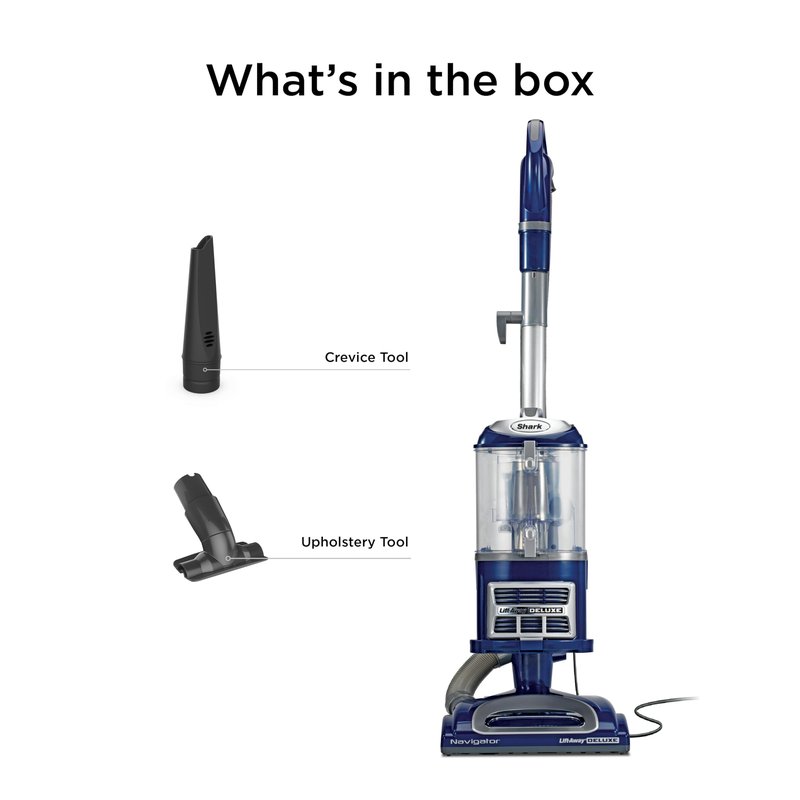 Shark Upright Vacuum Cleaner | Navigator Lift-Away Deluxe | Pet Hair, Carpet & Hard Floor Cleaning | Upholstery & Crevice Tool | HEPA Filter | Swivel Steering | Large Dust Cup Capacity | Blue | NV360