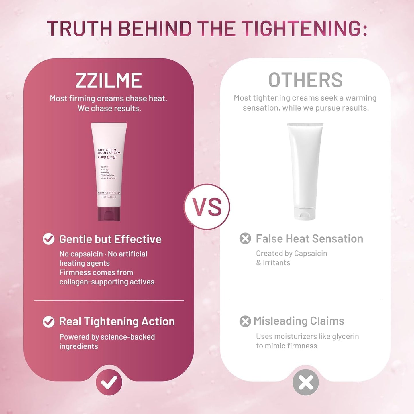ZZILME B TIGHT Cellulite Cream, Body Firming & Tightening Cream for Thighs, Butt & Stomach, Smooths the Look of Uneven Skin, Lightweight Fast-Absorbing Moisturizer, Korean Skincare, 4.23 Fl Oz