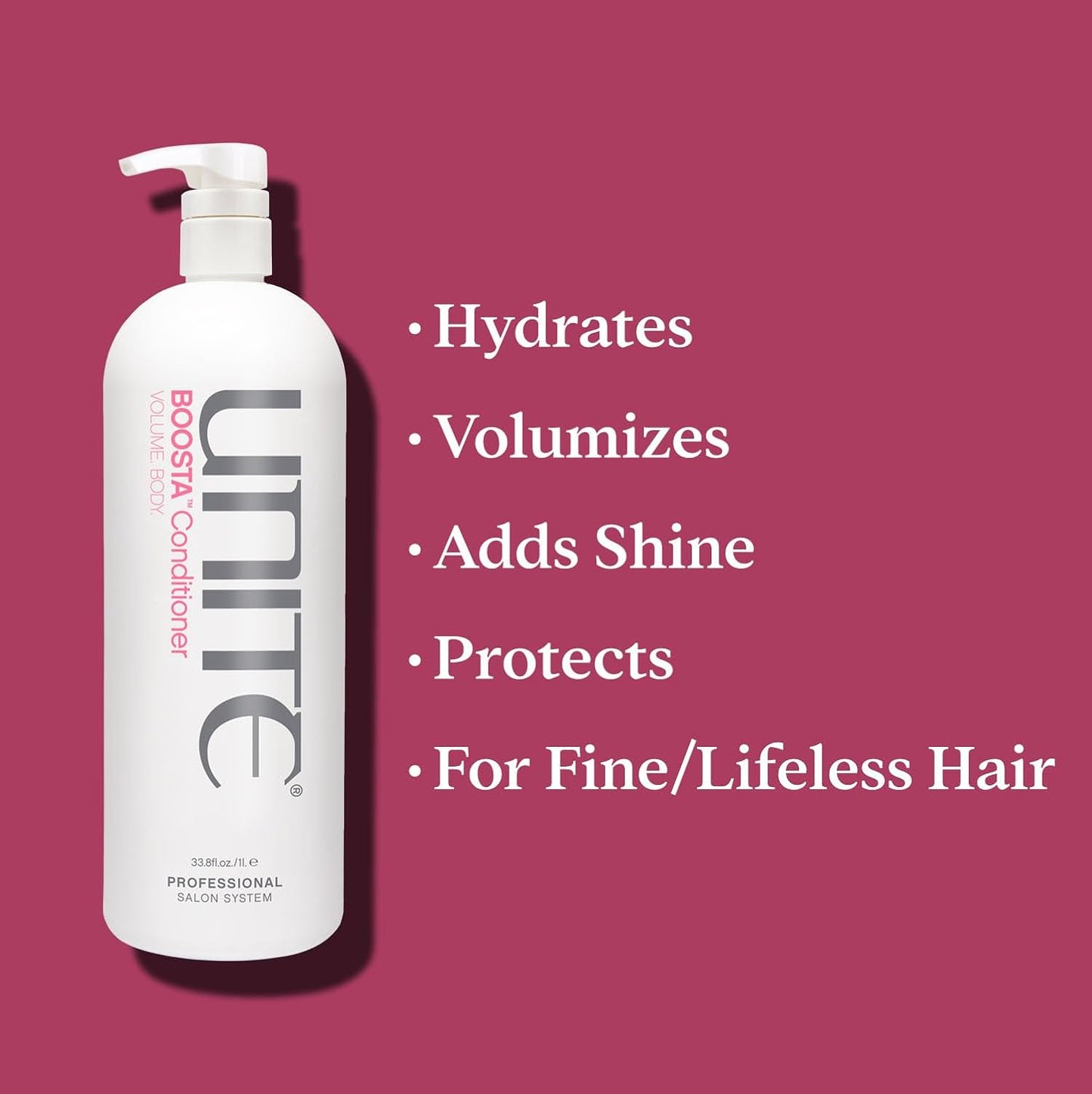 UNITE Hair BOOSTA Conditioner - Lightweight Volumizing Formula for Fine Hair | 32 Fl Oz, UV Protection