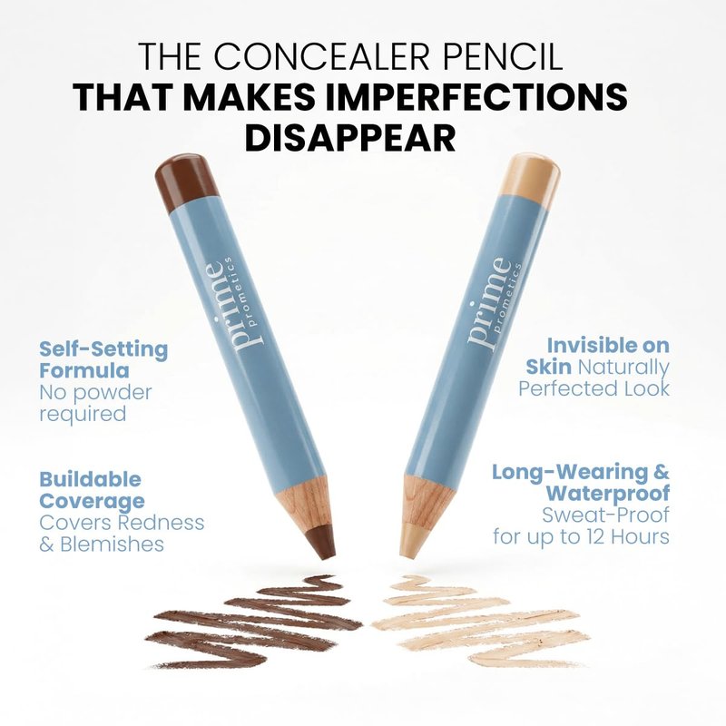 Perfecting Concealer Pencil for Mature Skin | Covers Dark Circles & Age Spots - Medium-to-High Coverage - 12-Hour Waterproof (Almond Cream)