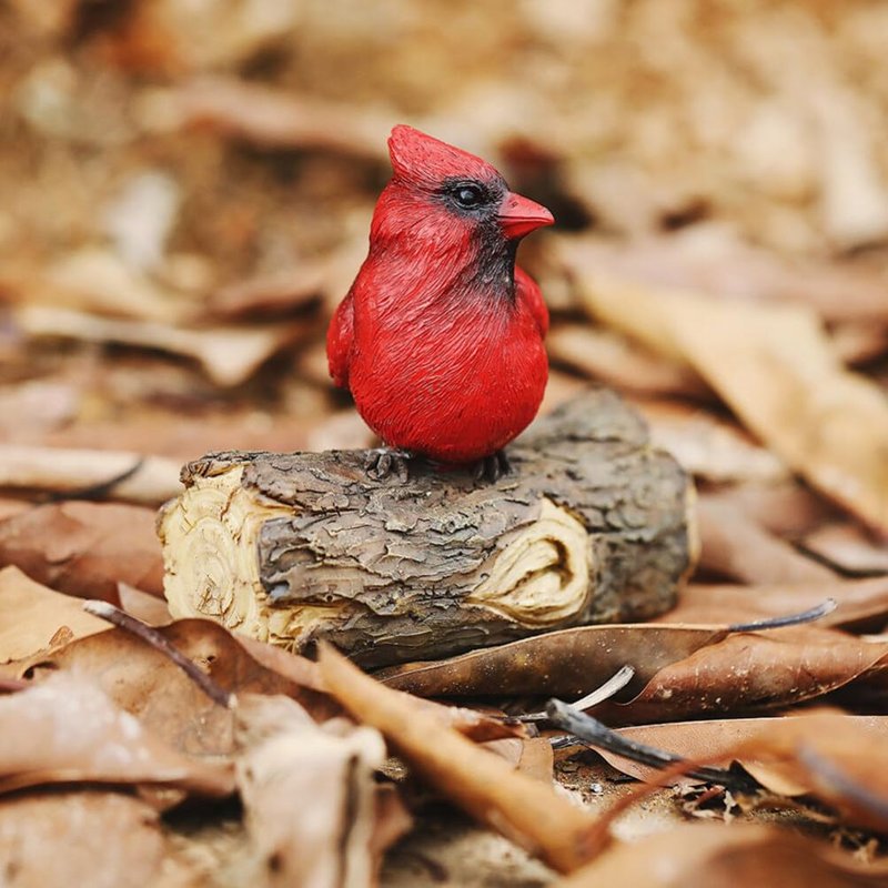 Scicalife Cardinal Garden Decor Red Bird Resin Ornament Hanging on Tree Outdoor Lawn Decorations Hand-Painted Bird Sculpture for Patio and Yard