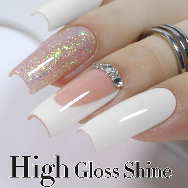 Gel Nail Polish - Double Rhythm 15ML Pure Sheer Soak Off | DIY Manicure at Home (White-A1093)