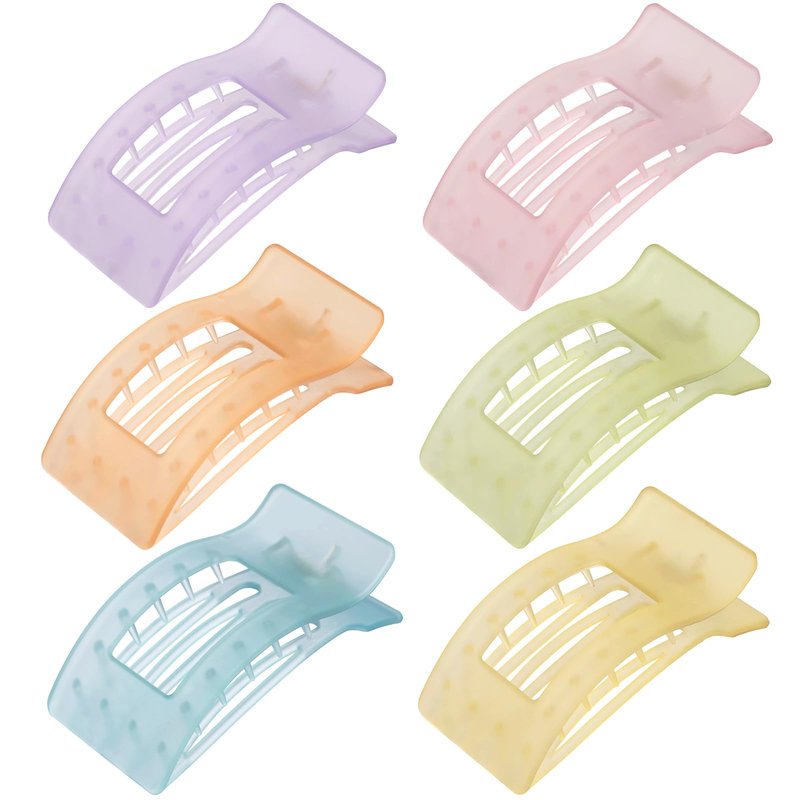 Artchita French Flat Hair Clips for Women 6pcs Hair Claw Clips for Thick or Thin Hair Matte Claw Clips for Girls Barrettes Non-Slip Strong Hold Hair Accessories for Women (Ice Cream)