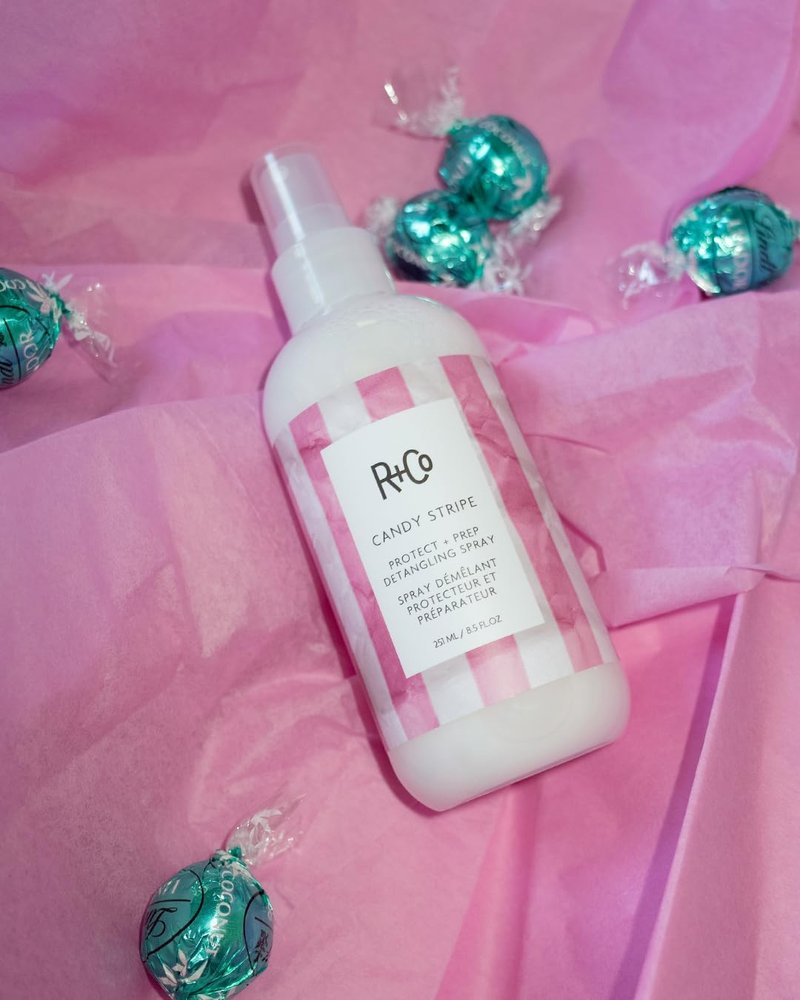 R+Co Candy Stripe Detangling Spray - Instantly Nourishes Hair, Prevents Breakage | Vegan & Cruelty-Free | 8.5 Fl Oz