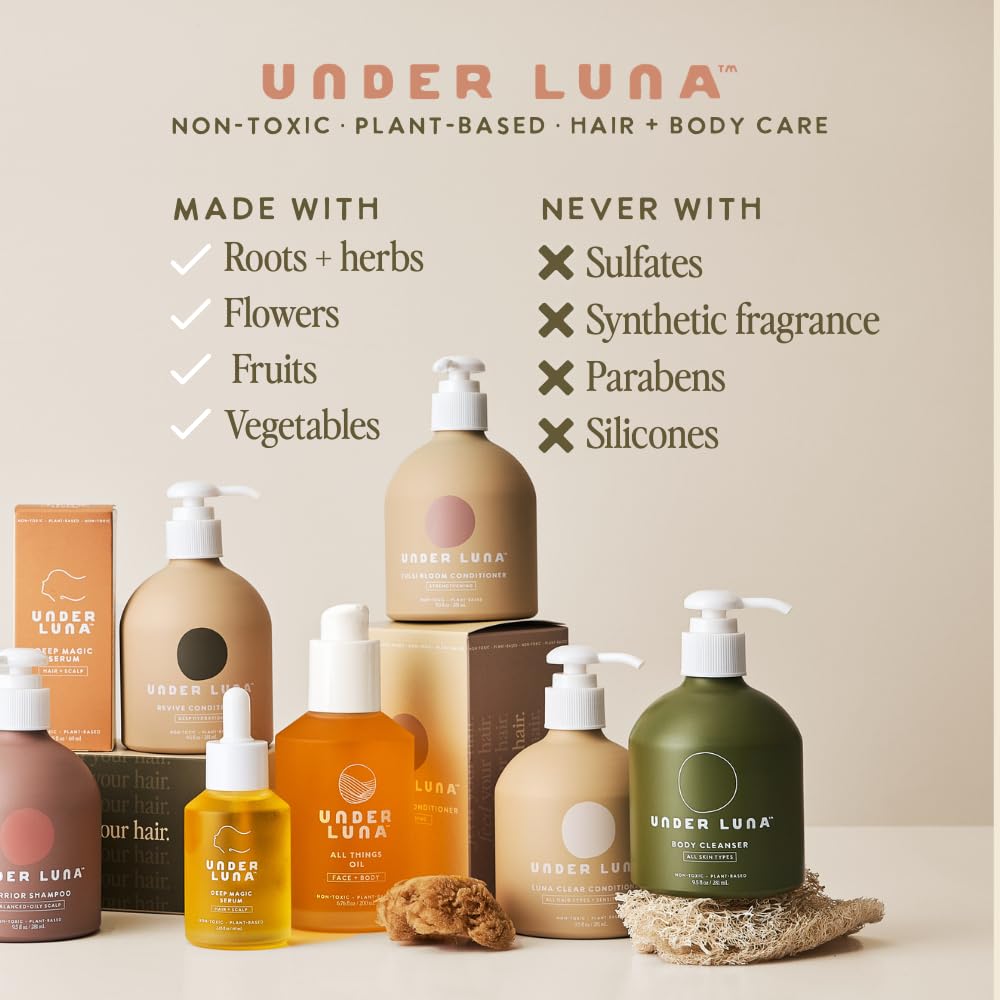 Under Luna, Luna Clear Shampoo + Luna Clear Conditioner Set | Gentle Daily Cleanse & Lightweight Hydration for All Ages & Sensitivities | Essential Oil-Free | Vegan, Plant-Based Care | Color-Safe