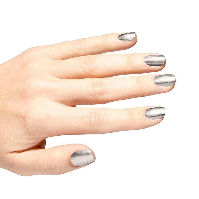 OPI Nail Lacquer Chrome Clawz | Opaque Bright Silver Metallic Chip Resistant Nail Polish | Metallic Mega Mix Collection