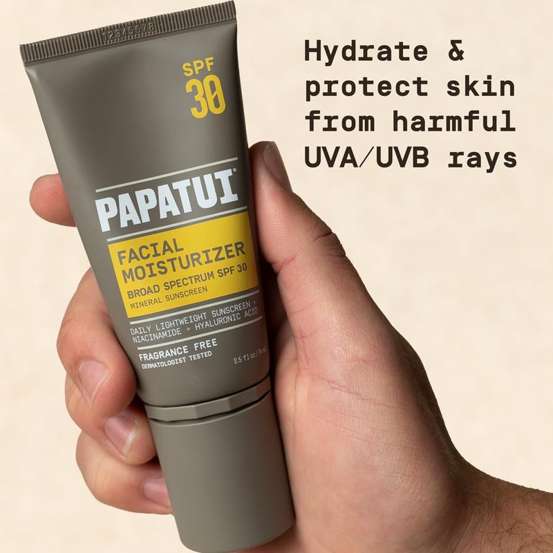 PAPATUI by Dwayne Johnson Hydrating Men's Face Moisturizer - SPF 30, Unscented, Lightweight Hydration | 2.5 fl oz