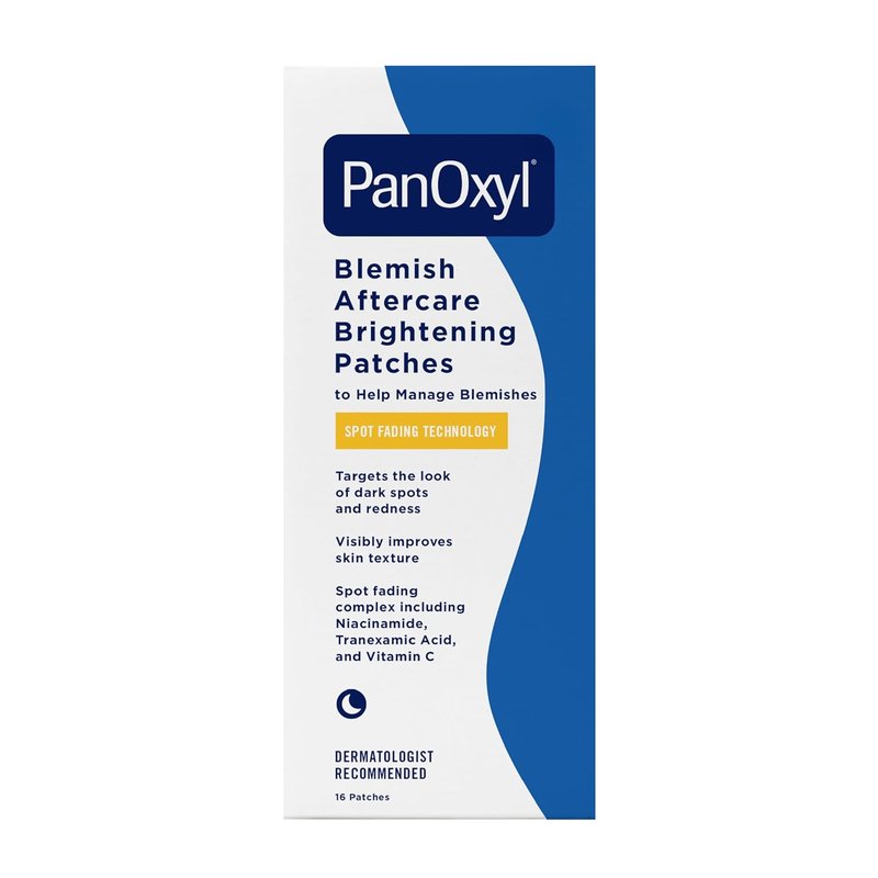 PanOxyl Blemish Brightening Patches - Fade Post-Acne Dark Spots, Reduce Redness | Large Clear, Vegan, 16ct