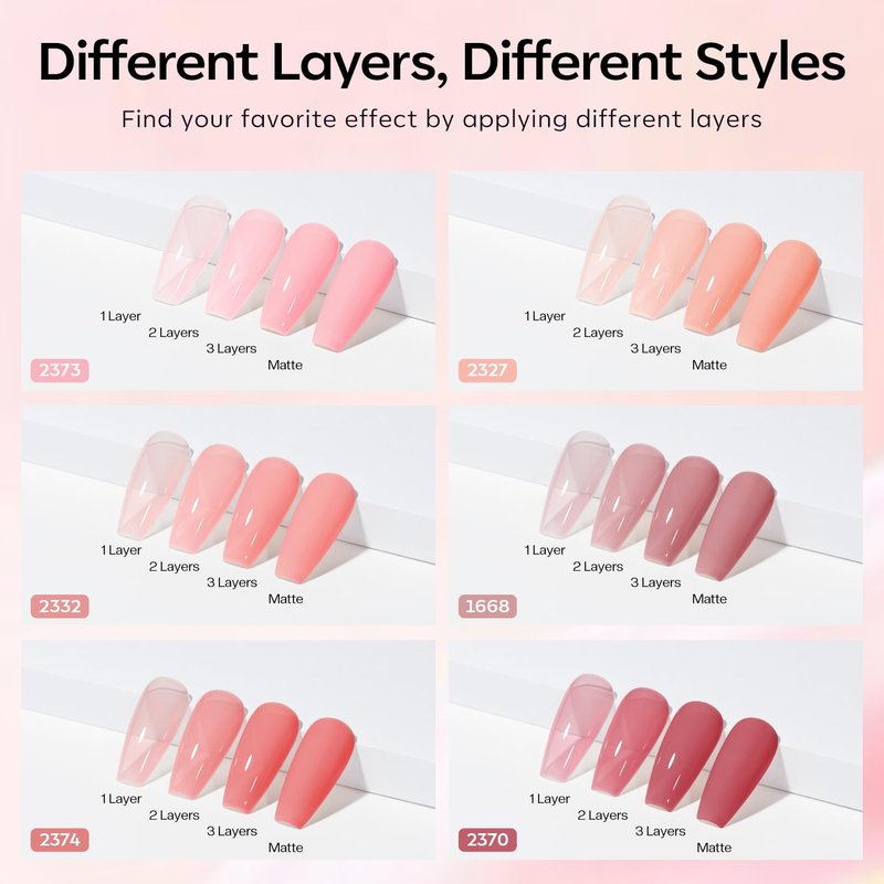 modelones Jelly Gel Nail Polish, 6 Colors Nude Gel Polish Milky White Pink Red Neutral Nail Art Design Translucent Kits Soak Off LED Nail Lamp Manicure Salon DIY Girls Women Gift
