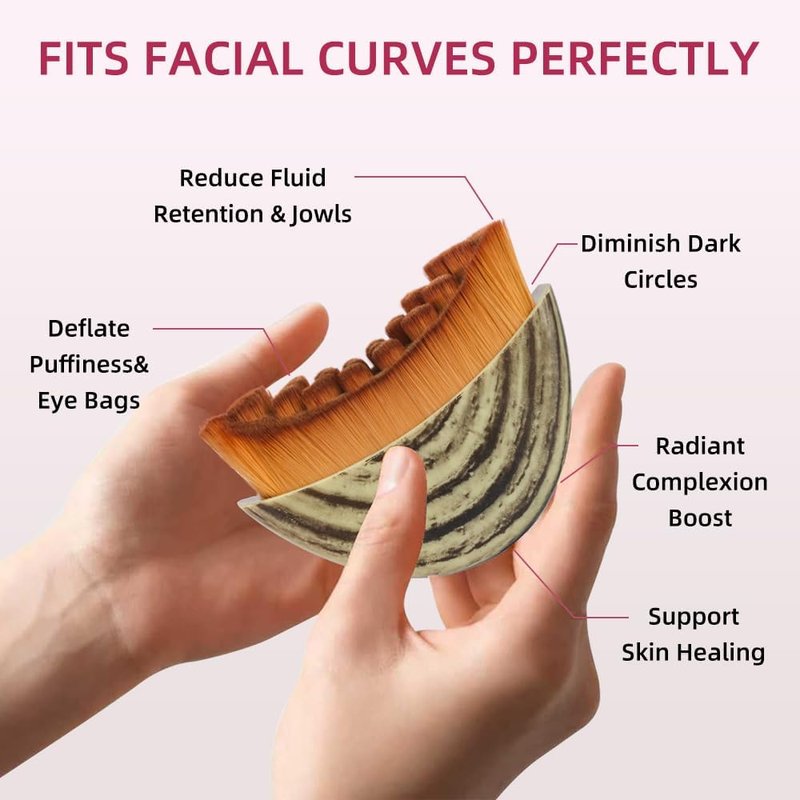Skiennix Lymphatic Contour Face Brush - Gua Sha Tool for Jawline Sculpting & Reducing Puffiness