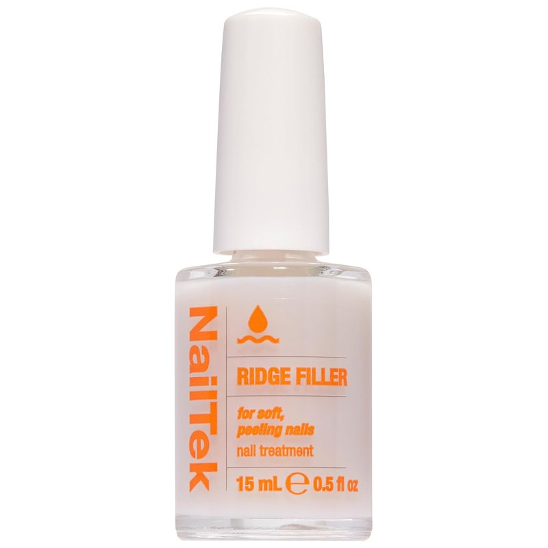 Nail Tek Ridge Filler Formula 2 - Clear Nail Base Coat & Strengthener for Soft, Peeling Nails | 0.5 fl oz