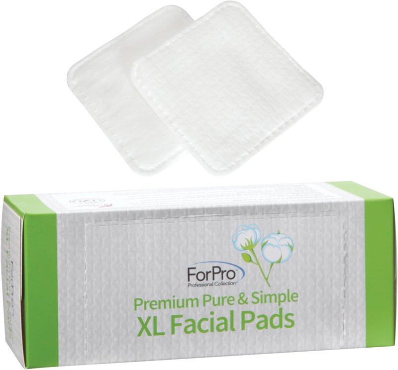 ForPro XL Facial Pads - Triple Layered Ultra Soft Disposable Makeup Remover | 100% Vegan, 60-Count