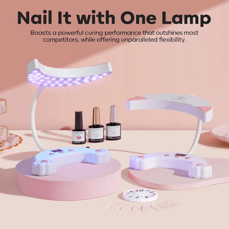 modelones UV LED Nail Lamp, Gooseneck UV Light for Gel Nails, 48 W Nail Light for Gel Polish with 3 Timers and LCD Display, LED Lamp for Fast Curing Gifts for Women Girls