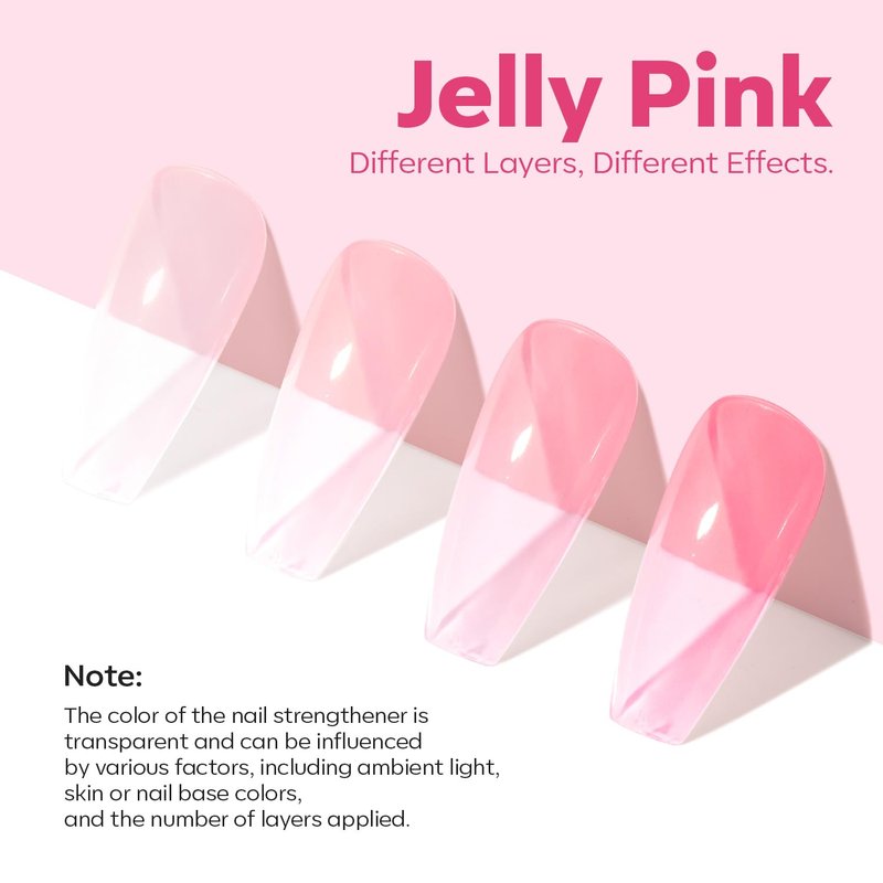 modelones Nail Strengthener Sheer Pink Nail Polish Nail Hardener Extra Strong and Growth Natural Nail Ridge Filler Nail Strengthener for Damaged Nails Repair Gifts for Women 15ml