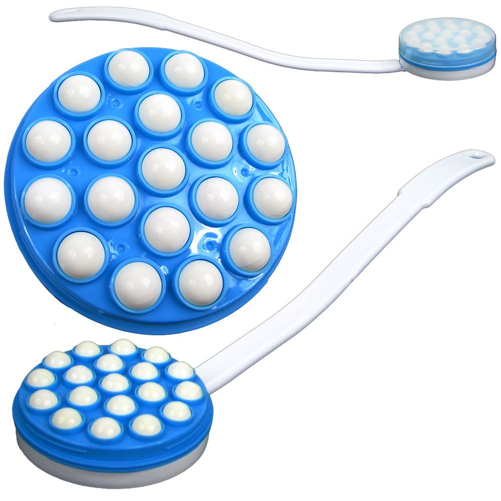 Lotion Applicator for Back – Long Handled Roll-On Dispenser and Handheld Back Massager – Wand for Applying Sunscreen, Cream, or Shower Gel by Remedy