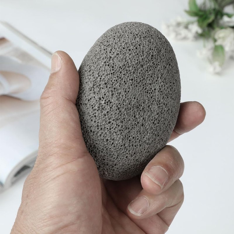 Natural Foot Pumice Stone for Feet, Borogo 4-Pack Lava Pedicure Tools Hard Skin Callus Remover for Feet and Hands Grey