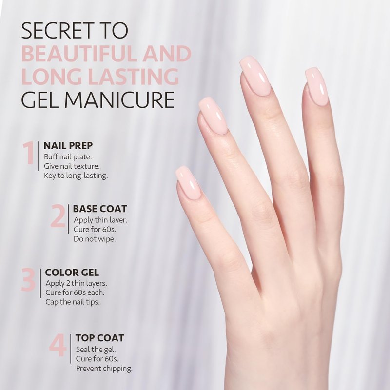 Pastel Gel Nail Polish Set - 8 Soak Off Colors for Salon & DIY Nail Art | Pink, Green, Blue