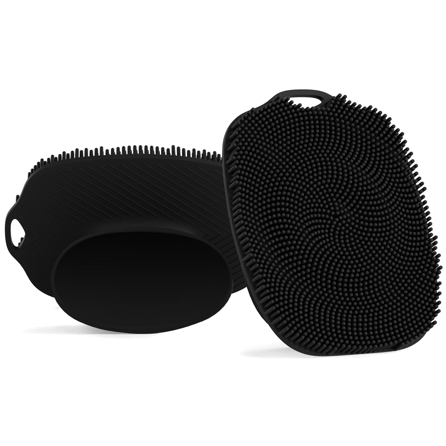 ARIOSOX 2 PCS Face Scrubber, Soft Silicone Face Exfoliator with Suction Cup for Man and Women Deep Skin Clean, Gentle Facial Cleaning Brush Suitable for All Sensitive Skin (Black)