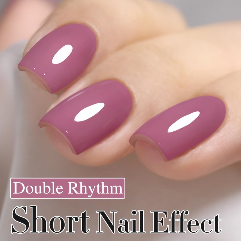 **Double Rhythm Gel Polish - Pure Sheer Soak Off Formula for DIY Manicure | Wine Purple 15ML**