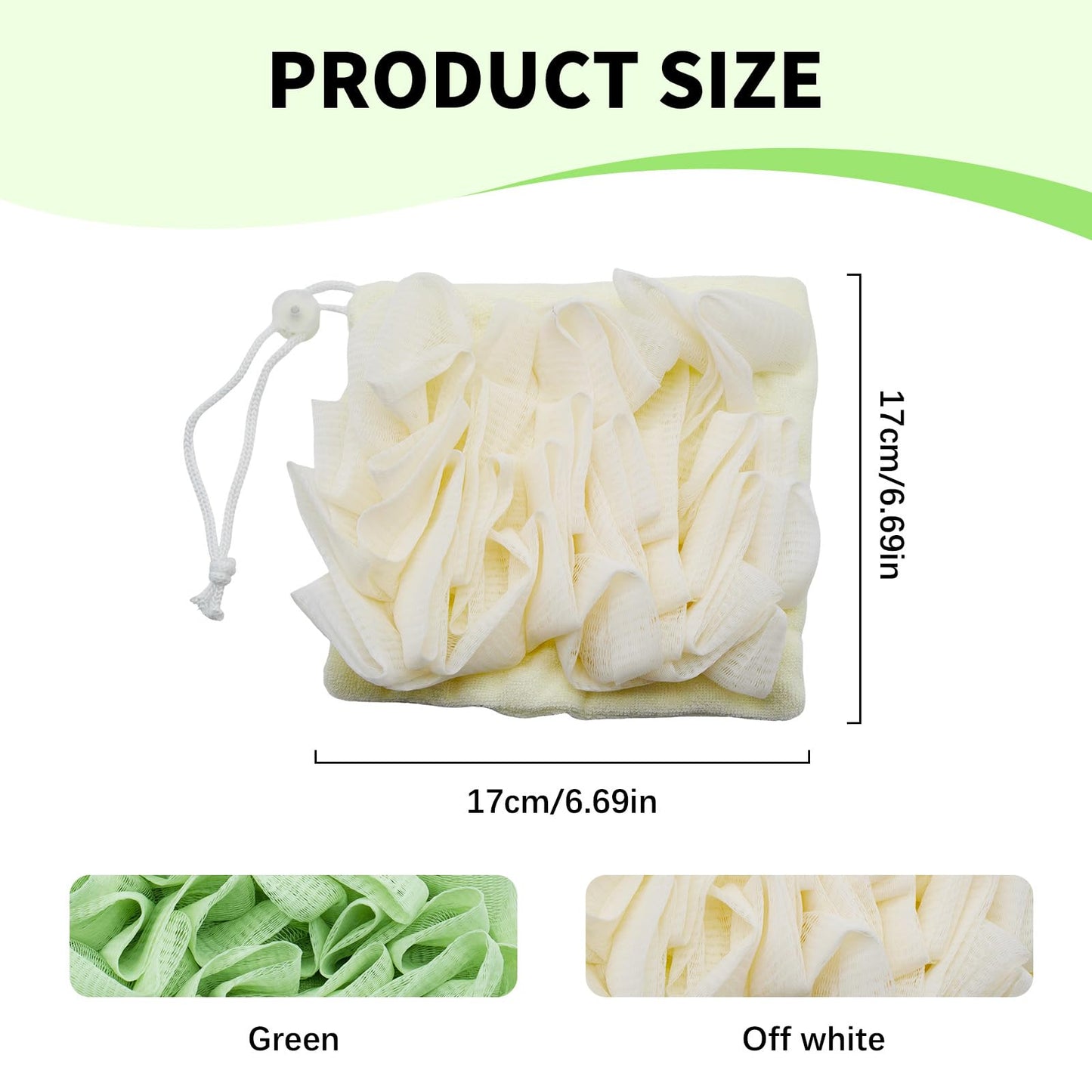 2 in 1 Loofah Cloth 2PCS Soap Bar Loofah, Remove the Cuticle, Clean and Smooth Skin, Suitable for Bath Shower
