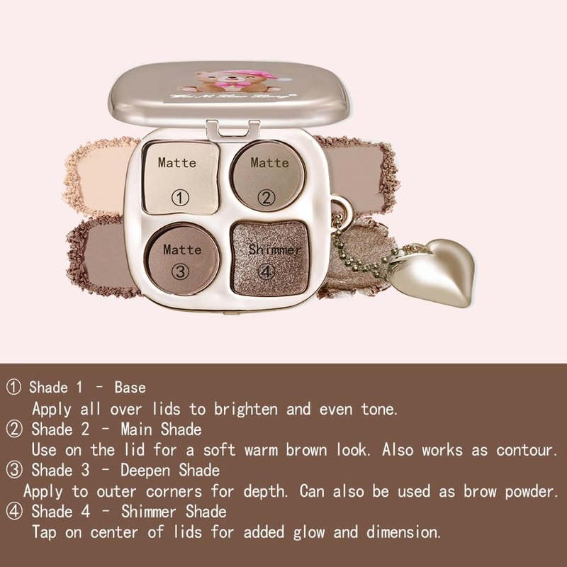 Mini Neutral Nude Cool-Toned Eyeshadow Palette with Mirror – Matte&Shimmer High-Pigment,Blendable Long-Lasting Waterproof Mini Smokey Eye&Contour Palette for Natural Makeup, Paleta de Sombras de Ojos