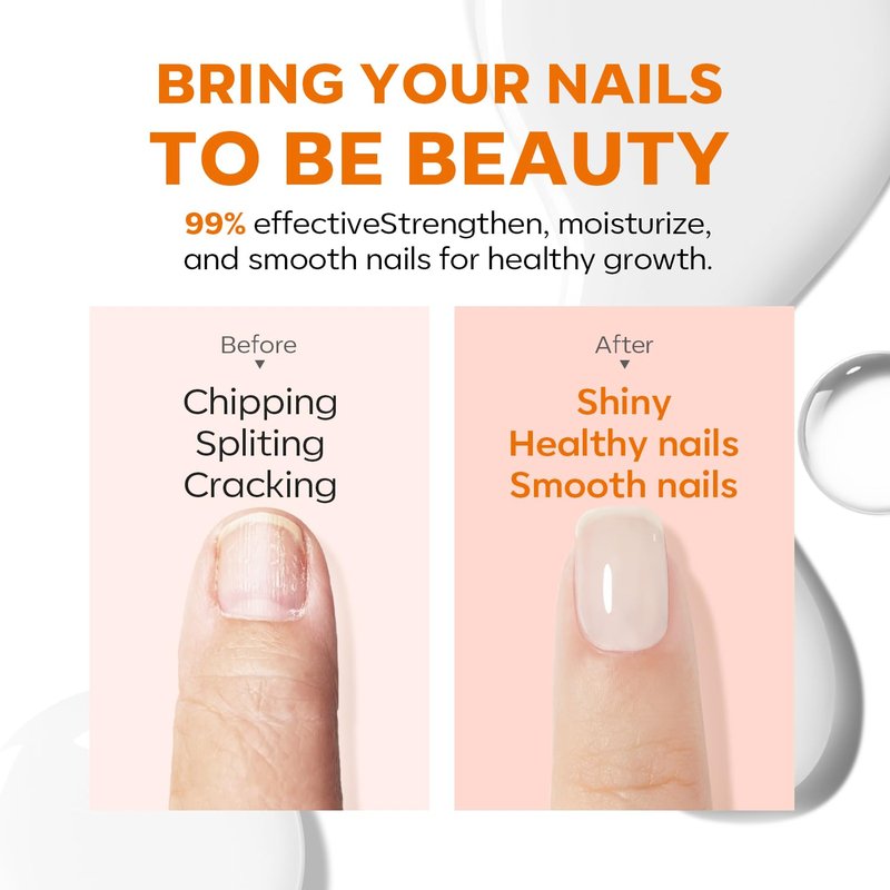Modelones Nail Strengthener - Milky White Nail Polish for Damaged Nails | 15ml Natural Hardener