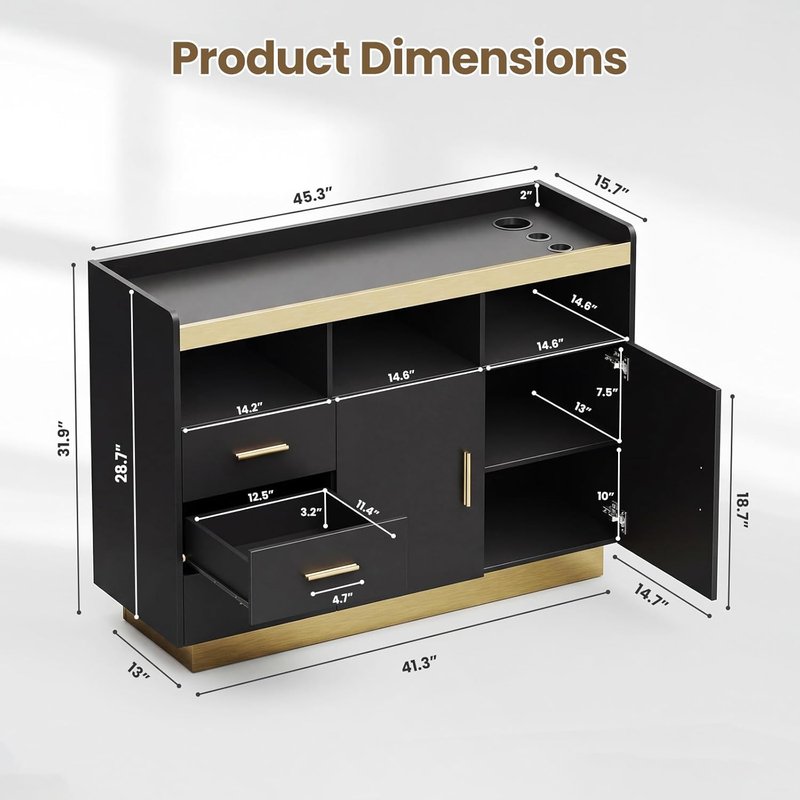 Professional Hair Styling Station - Barber Storage Cabinet with 3 Drawers & Hot Tool Holders | Freestanding Beauty Salon Furniture