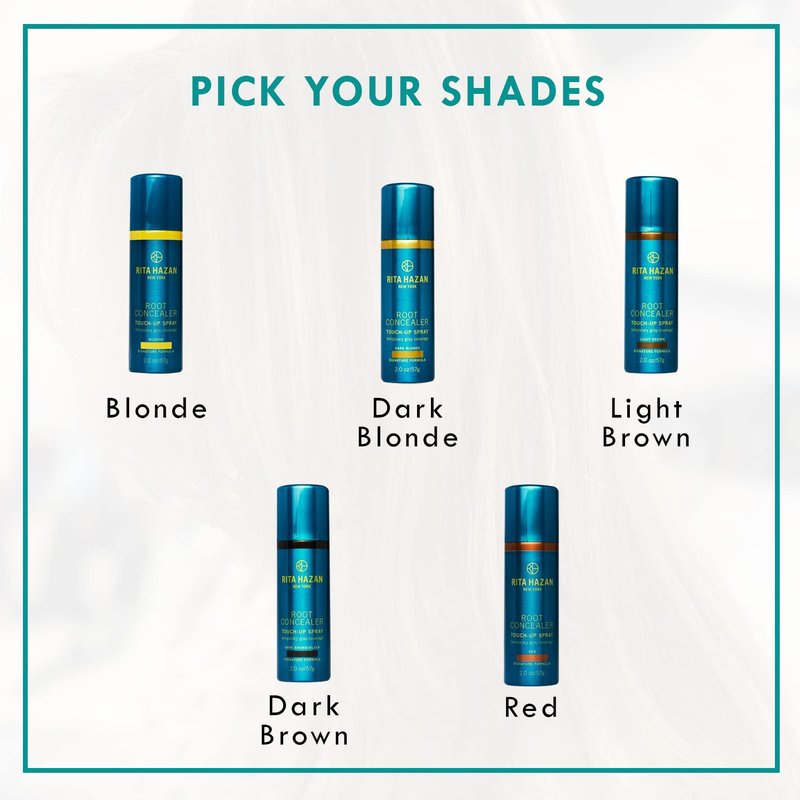 Rita Hazan Root Concealer Touch Up Spray - Instant Gray Root Coverage - Quick Drying, Water-Resistant - 2 oz Temporary Hair Color Spray