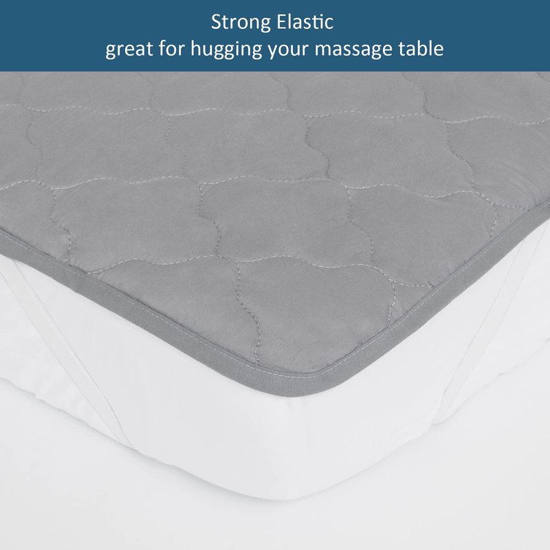 2-Piece Waterproof Massage Table Sheet Set, Extra Soft, Cushy, for Massage Tables, Includes Massage Fitted Sheet and Face Rest Cover, Grey