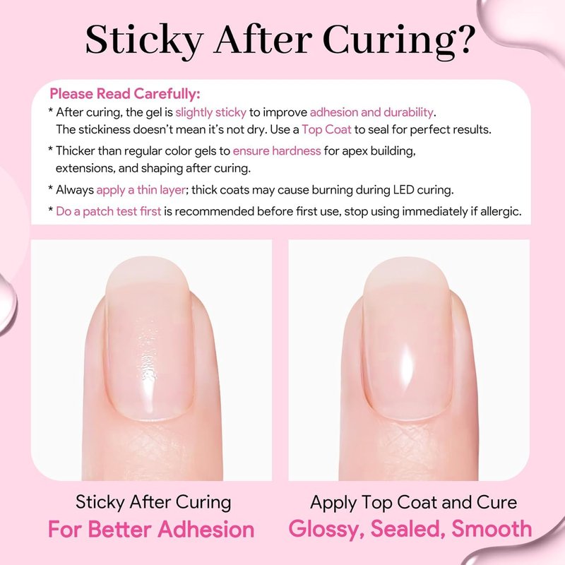 QIEK Gel Nail Polish Builder, 8-in-One Builder Pink Nail Polish Strengthener Glue Apex Enhancement Extension Hard Building Nude Gel LED Lamp Cured Rubber Base Coat for DIY Beginner & Salon Manicure