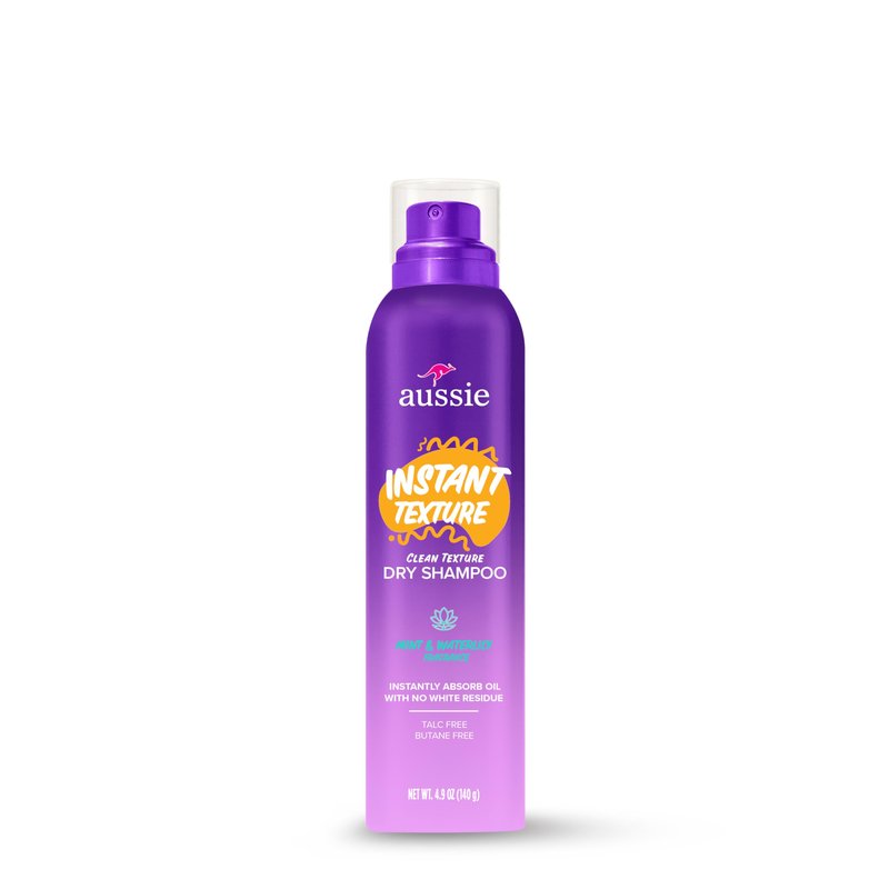 Aussie Instant Texture Dry Shampoo, Clean Texture, Talc-Free, Butane-Free, for Straight, Wavy and Curly Hair, 4.9oz