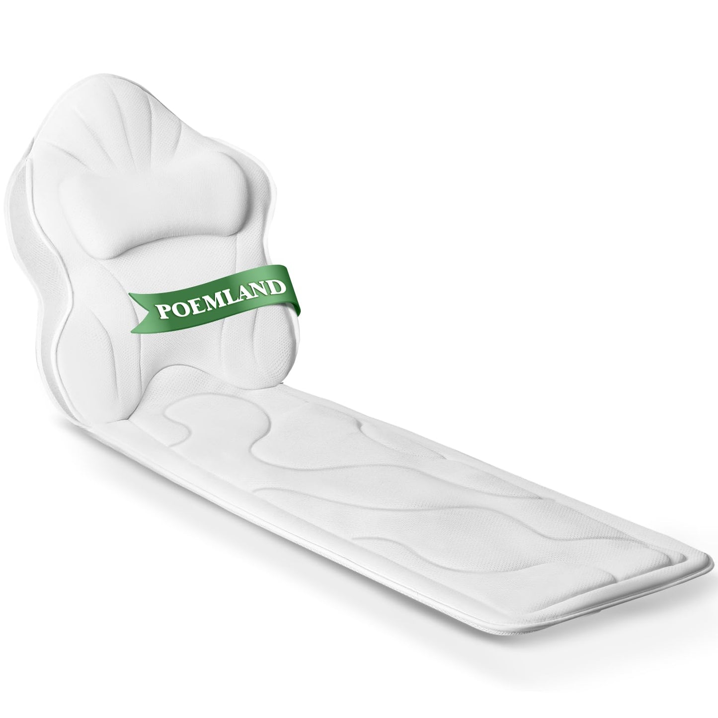Poemland Luxury Thick Full Body Bath Pillows Mat & Cushion for Bathtub Headrest Neck Shoulder Support Comfort Relaxation Spa Accessories Perfect for a Spa Soak in Bathtub